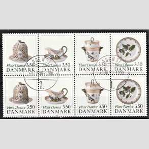 FRIMRKER DANMARK | 1990 - AFA 966-69 - Flora Danica 200 r - 3,50 Kr. i sammentryk flerfarvet - Pragt Stemplet