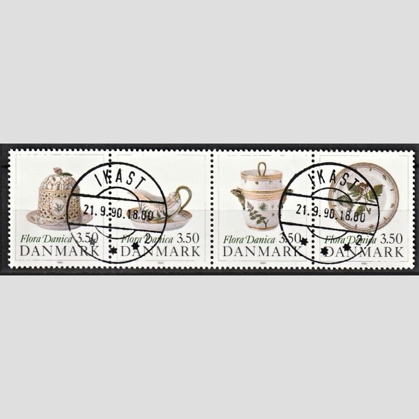 FRIMRKER DANMARK | 1990 - AFA 966-69 - Flora Danica 200 r - 3,50 Kr. i sammentryk flerfarvet - Pragt Stemplet