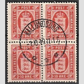 FRIMRKER DANMARK | 1914-20 - AFA 15 - 10 re zinnober i 4-blok - Lux Stemplet 