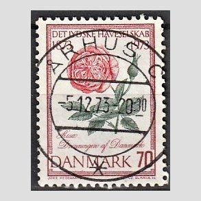 FRIM�RKER DANMARK | 1973 - AFA 546 - Jydske Haveselskab 100 �r - 70 �re rosa/gr�n/r�d - Pragt Stemplet