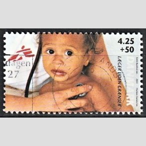 FRIMRKER DANMARK | 2003 - AFA 1349 - Lger uden grnser - 4,25 Kr. + 50 re flerfarvet - Alm. god gennemsnitskvalitet - Stemplet (Photo eksempel)