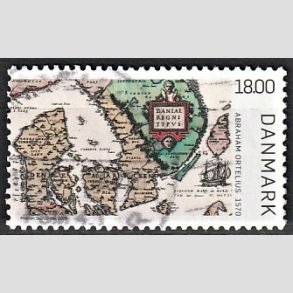 FRIMRKER DANMARK | 2009 - AFA 1588 - Gamle Danmarkskort - 18,00 Kr. flerfarvet - Alm. god gennemsnitskvalitet - Stemplet (Photo eksempel)