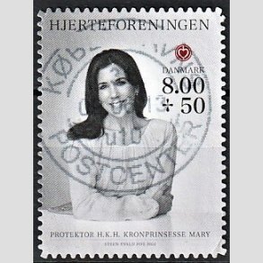 FRIMRKER DANMARK | 2012 - AFA 1714a - Hjerteforeningen - 8,00 + 0,50 Kr. flerfarvet - Alm. god gennemsnitskvalitet - Stemplet (Photo eksempel)