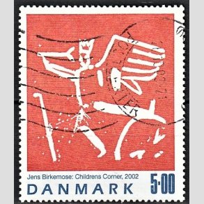 FRIMRKER DANMARK | 2002 - AFA 1330 - Frimrkekunst 5. - 5,00 Kr. Jens Birkmose - Alm. god gennemsnitskvalitet - Stemplet (Photo eksempel)