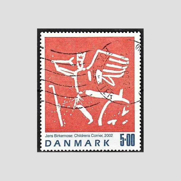 FRIMRKER DANMARK | 2002 - AFA 1330 - Frimrkekunst 5. - 5,00 Kr. Jens Birkmose - Alm. god gennemsnitskvalitet - Stemplet (Photo eksempel)