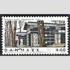 FRIMRKER DANMARK | 2002 - AFA 1332 - Danske boliger I. - 4,00 Kr. Dianas have - Alm. god gennemsnitskvalitet - Stemplet (Photo eksempel)