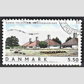 FRIMRKER DANMARK | 2002 - AFA 1334 - Danske boliger I. - 5,50 Kr. Dansk folkeferie - Alm. god gennemsnitskvalitet - Stemplet (Photo eksempel)
