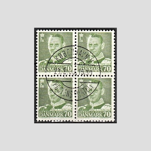 FRIMRKER DANMARK | 1950 - AFA 324 - Fr. IX 70 re mrkgrn i 4-blok - Lux Stemplet