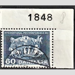 FRIM�RKER DANMARK | 1963 - AFA 417 - Postkonference - 60 �re bl� med marginal - Lux Stemplet 
