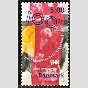 FRIM�RKER DANMARK | 1998 - AFA 1167 - Arbejdsmarkedet - 5,00 Kr. flerfarvet - Pragt Stemplet
