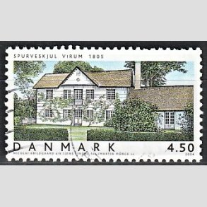 FRIMRKER DANMARK | 2004 - AFA 1378 - Danske Boliger III. - 4,50 Kr. Spurveskjul - Alm. god gennemsnitskvalitet - Stemplet (Photo eksempel)