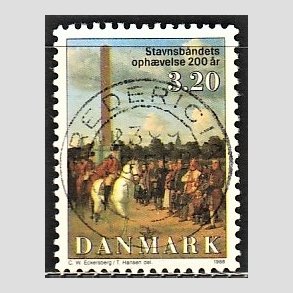 FRIM�RKER DANMARK | 1988 - AFA 910 - Stavnsb�ndets oph�velse 200 �r. - 3,20 Kr. flerfarvet - Lux Stemplet Fredericia