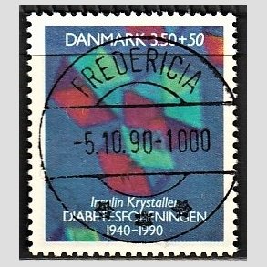 FRIMRKER DANMARK | 1990 - AFA 977 - Diabetesforeningen - 3,50 Kr. + 50 re flerfarvet - Lux Stemplet