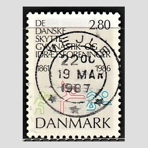 FRIM�RKER DANMARK | 1986 - AFA 862 - Dansk Skytte og Gymnastik - 2,80 Kr. flerfarvet - Pragt Stemplet