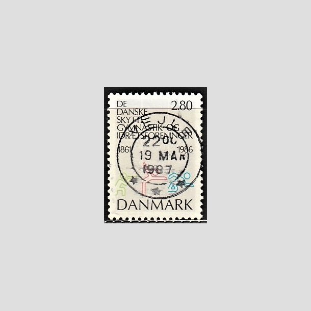 FRIMRKER DANMARK | 1986 - AFA 862 - Dansk Skytte og Gymnastik - 2,80 Kr. flerfarvet - Pragt Stemplet