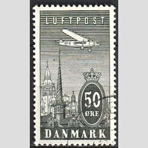 FRIM�RKER DANMARK | 1934 - AFA 219 - Ny Luftpost 50 �re gr� - Stemplet