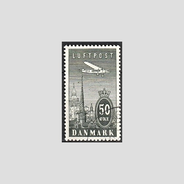 FRIMRKER DANMARK | 1934 - AFA 219 - Ny Luftpost 50 re gr - Stemplet