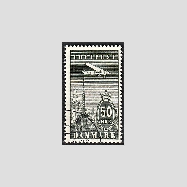 FRIMRKER DANMARK | 1934 - AFA 219 - Ny Luftpost 50 re gr - Stemplet