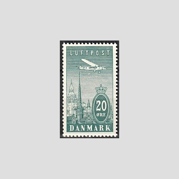 FRIMRKER DANMARK | 1934 - AFA 218 - Ny Luftpost 20 re blgrn - Postfrisk