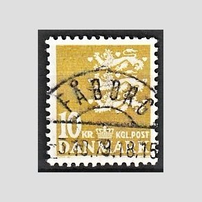 FRIMRKER DANMARK | 1976 - AFA 622 - Rigsvben 10 Kr. gul - Pragt Stemplet