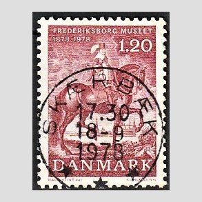 FRIM�RKER DANMARK | 1978 - AFA 656 - Frederiksborgmuseet 100 �r - 1,20 Kr. r�d - Pragt Stemplet Sk�rb�k