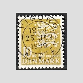 FRIMRKER DANMARK | 1976 - AFA 622 - Rigsvben 10 Kr. gul - Pragt Stemplet Viborg