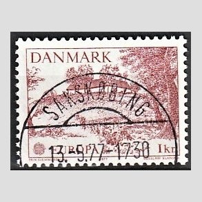 FRIM�RKER DANMARK | 1977 - AFA 635 - Europam�rke 1 Kr. r�d - Pragt Stemplet 