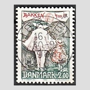 FRIM�RKER DANMARK | 1983 - AFA 766 - Dyrehavsbakken 400 �r - 2,00 Kr. flerfarvet - Pragt Stemplet