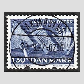 FRIM�RKER DANMARK | 1977 - AFA 643 - Dansk h�ndv�rk - 1,30 Kr. bl� - Pragt Stemplet