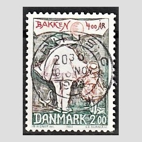 FRIM�RKER DANMARK | 1983 - AFA 766 - Dyrehavsbakken 400 �r - 2,00 Kr. flerfarvet - Pragt Stemplet