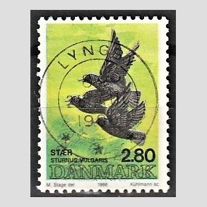 FRIM�RKER DANMARK | 1986 - AFA 865 - Danske fugle - 2,80 Kr. flerfarvet - Pragt Stemplet