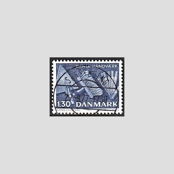 FRIMRKER DANMARK | 1977 - AFA 643 - Dansk hndvrk - 1,30 Kr. bl - Pragt Stemplet