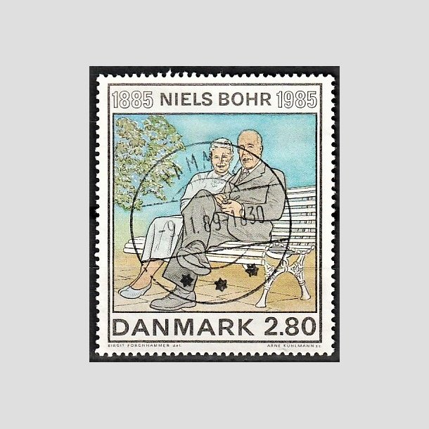 FRIMRKER DANMARK | 1985 - AFA 842 - Niels Bohr - 2,80 Kr. flerfarvet - Pragt Stemplet