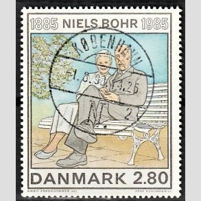 FRIMRKER DANMARK | 1985 - AFA 842 - Niels Bohr - 2,80 Kr. flerfarvet - Pragt Stemplet