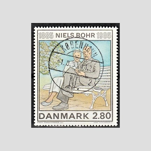 FRIMRKER DANMARK | 1985 - AFA 842 - Niels Bohr - 2,80 Kr. flerfarvet - Pragt Stemplet