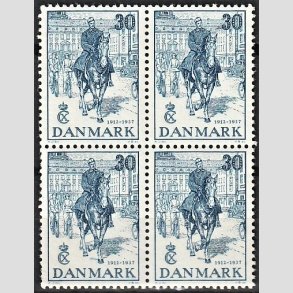 FRIMRKER DANMARK | 1937 - AFA 242 - Chr. X 25 rs jubilum 30 re bl i Fire-Blok - Postfrisk