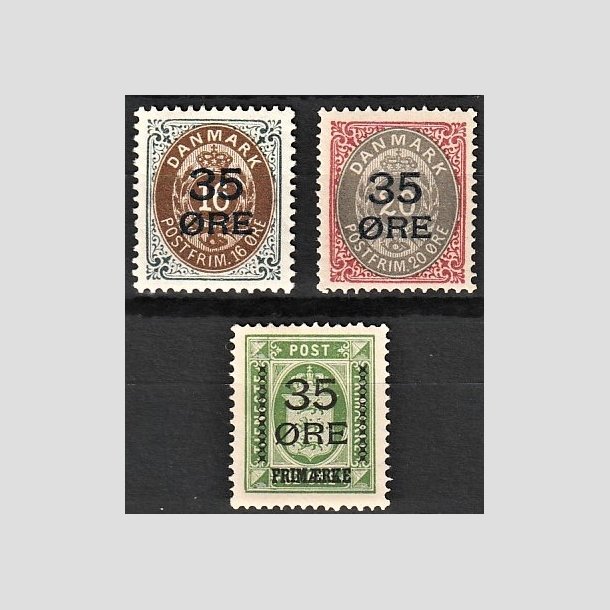 FRIMRKER DANMARK | 1912  - AFA 60,61,62 - 35 res Provisorier i komplet st - Ubrugt