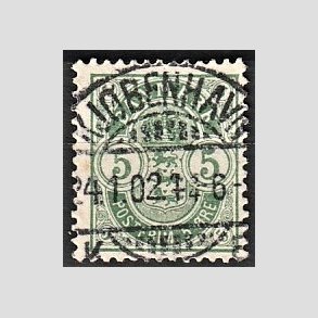 FRIM�RKER DANMARK | 1895 - AFA 34B - 5 �re gr�n - Lux Stemplet