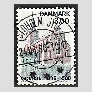 FRIM�RKER DANMARK | 1988 - AFA 906 - Odense By 1000 �r. - 3,00 Kr. flerfarvet - Pragt Stemplet