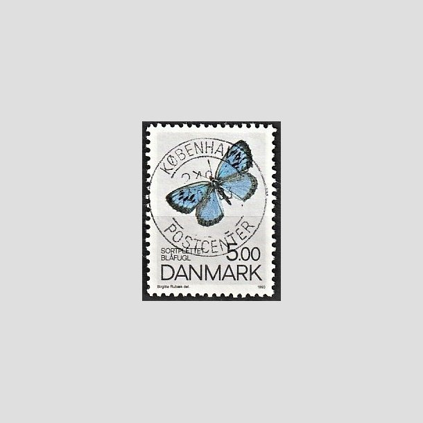 FRIMRKER DANMARK | 1993 - AFA 1038 - Danske sommerfugle - 5,00 Kr. flerfarvet - Pragt Stemplet