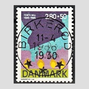 FRIMRKER DANMARK | 1985 - AFA 831 - 40-ret for befrielsen - 2,80 Kr. + 50 re flerfarvet - Pragt Stemplet