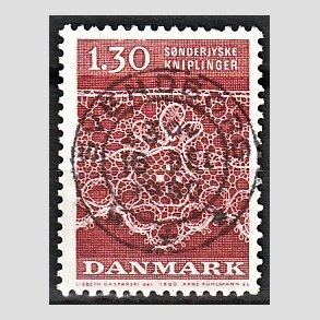FRIM�RKER DANMARK | 1980 - AFA 712 - S�nderjyske kniplinger - 1,30 Kr. r�d - Pragt Stemplet S�nderborg