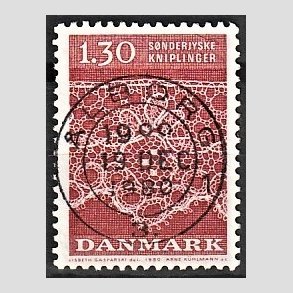 FRIM�RKER DANMARK | 1980 - AFA 712 - S�nderjyske kniplinger - 1,30 Kr. r�d - Pragt Stemplet �lborg