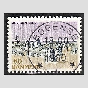 FRIM�RKER DANMARK | 1980 - AFA 700 - Jylland nord for Limfjorden - 80 �re flerfarvet - Pragt Stemplet