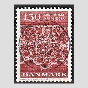 FRIM�RKER DANMARK | 1980 - AFA 712 - S�nderjyske kniplinger - 1,30 Kr. r�d - Pragt Stemplet