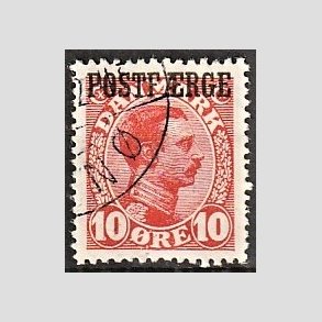 FRIMRKER DANMARK | 1919-20 - AFA 1 - 10 re rd Postfrge - Stemplet