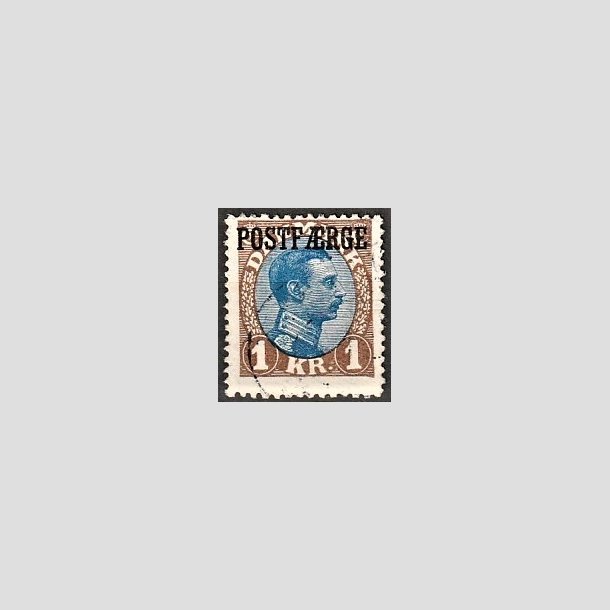 FRIMRKER DANMARK | 1922-26 - AFA 8 - 1 Kr. brun/bl Postfrge - Stemplet