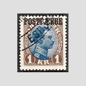 FRIMRKER DANMARK | 1922-26 - AFA 8a - 1 Kr. brun/bl Postfrge - Stemplet