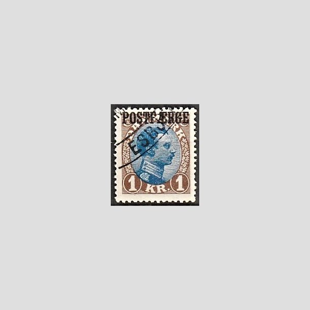 FRIMRKER DANMARK | 1922-26 - AFA 8a - 1 Kr. brun/bl Postfrge - Stemplet