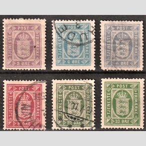 FRIMRKER DANMARK | 1875 - AFA 4-7a - Komplet serie 1875 reudgaver - Stemplet/Ubrugt